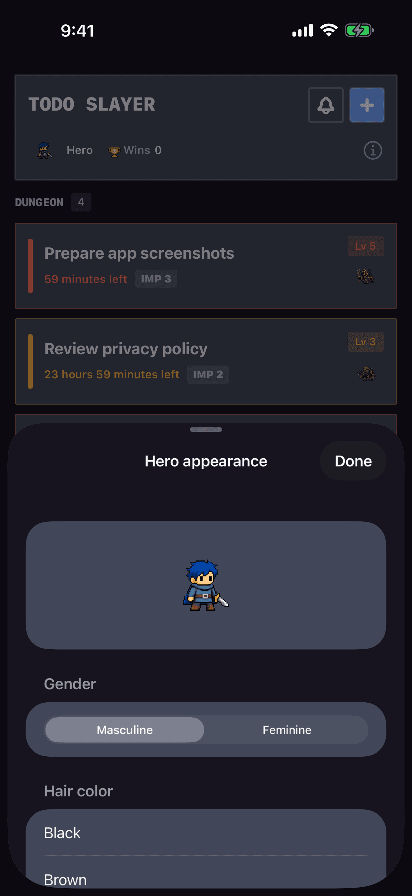 TODO Slayer’s hero appearance picker.